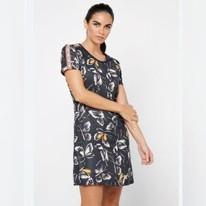 FARM Rio Black Butterfly Print Mini Dress